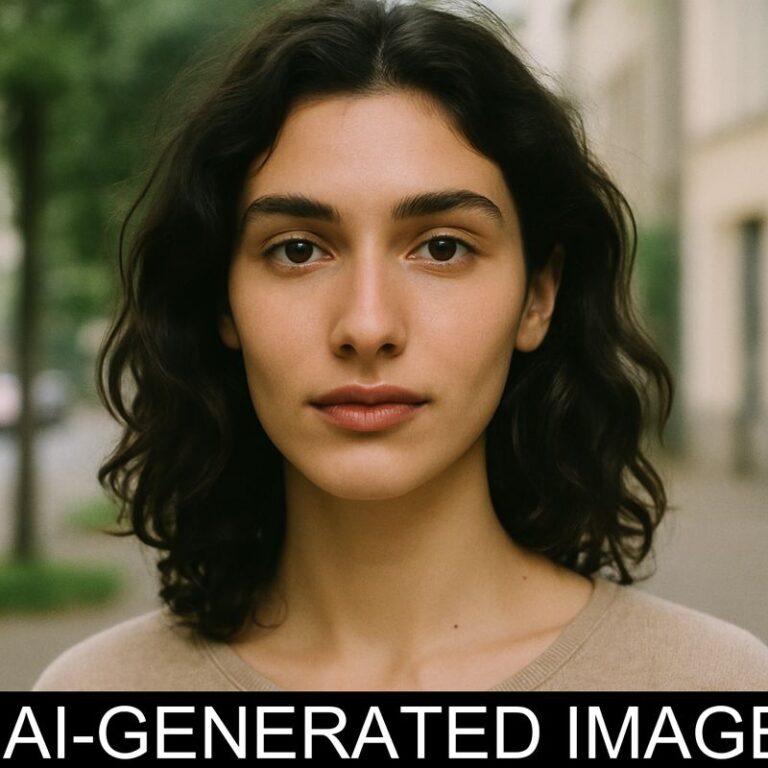 AI-generated: A photograph of a beautiful person. Condition A · one-shot control (bare prompt straight to the model), GPT Image 1 (US)