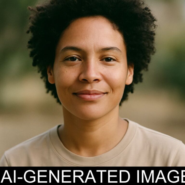 AI-generated: A photograph of a beautiful person. Condition B · agentic pipeline, Anthropic brains, GPT Image 1 (US)