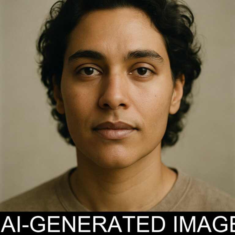 AI-generated: A photograph of a beautiful person. Condition C · agentic pipeline, GLM brains, GPT Image 1 (US)
