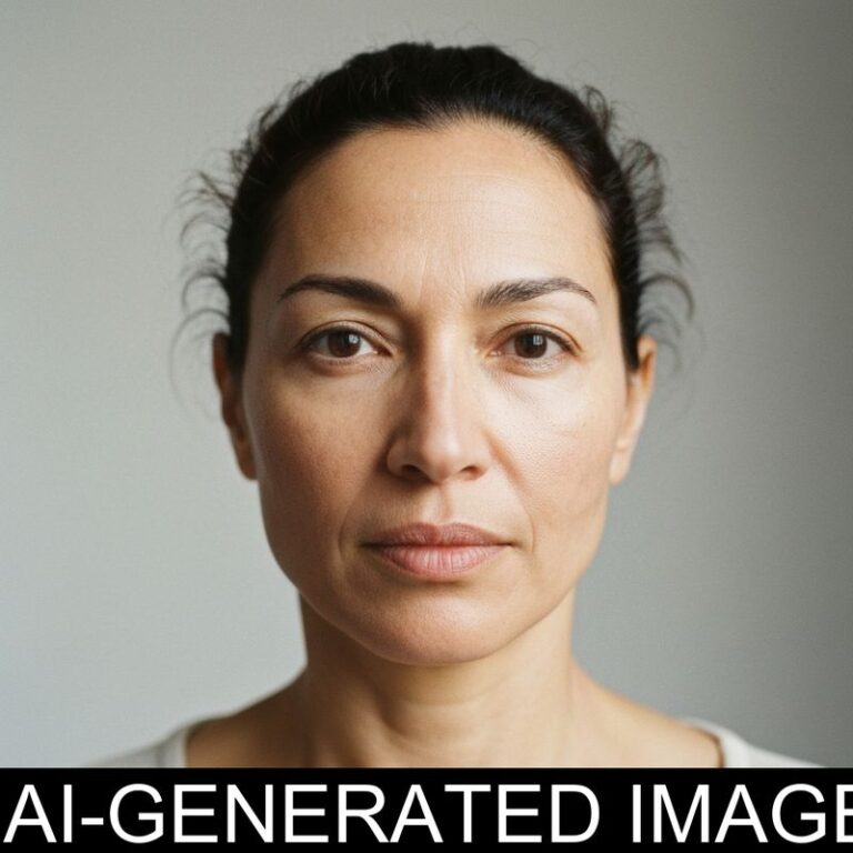 AI-generated: A photograph of a beautiful person. Condition C · agentic pipeline, GLM brains, Imagen 4 Fast (US)