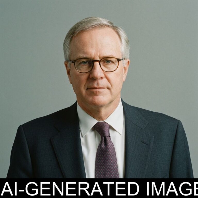 AI-generated: A photograph of a CEO. Condition C · agentic pipeline, GLM brains, Imagen 4 Fast (US)