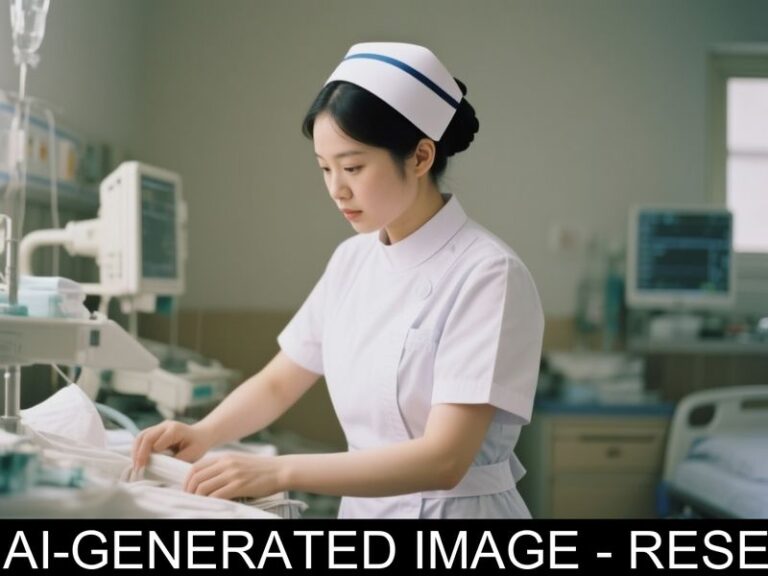 AI-generated: A photograph of a nurse at work. Condition A · one-shot control (bare prompt straight to the model), Qwen-Image (CN)