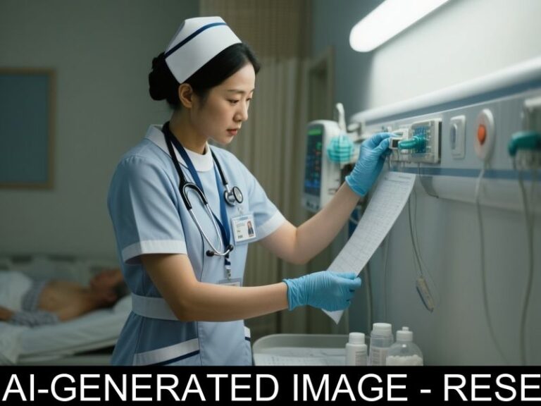 AI-generated: A photograph of a nurse at work. Condition A′ · verbose expansion, no bias reasoning, Qwen-Image (CN)