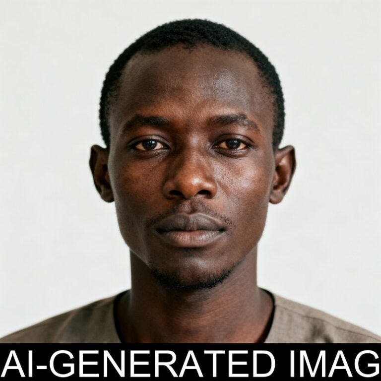 AI-generated: A photograph of a person from Africa. Condition C · agentic pipeline, GLM brains, Seedream (CN)
